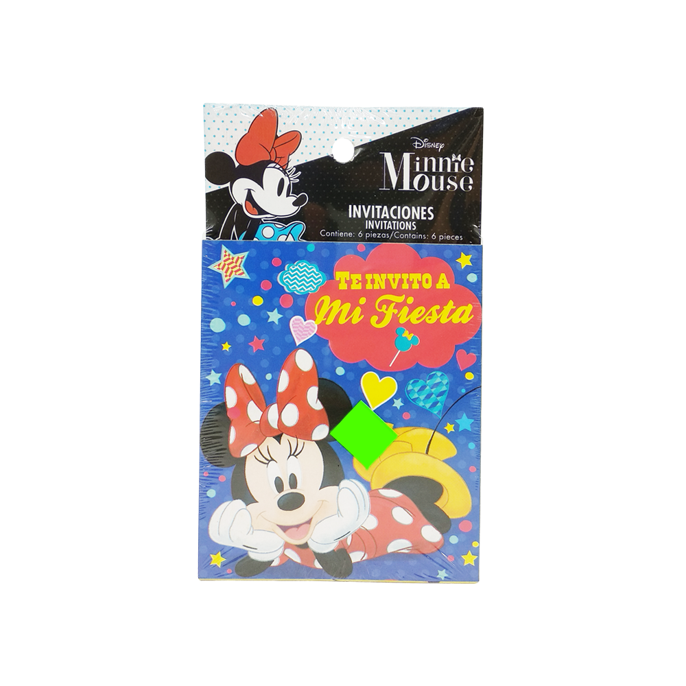 Minnie Mouse Invitaciones - 6 piezas