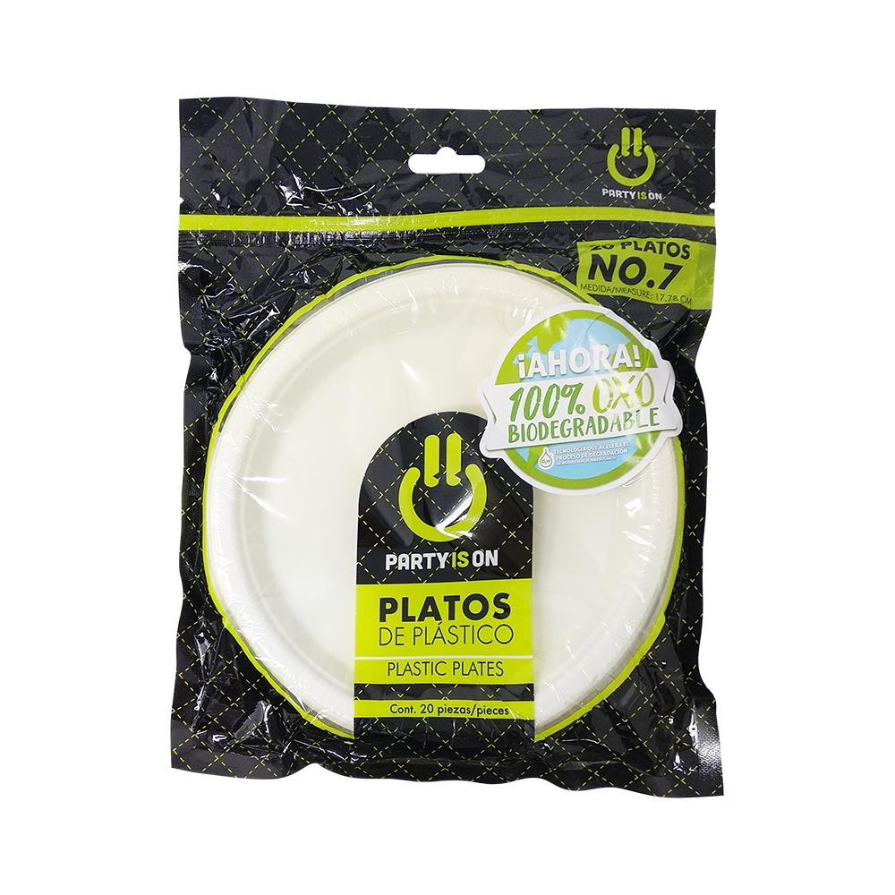 Plato Plástico Desechables DE 20,5 CM Articulos de Fiesta